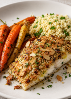 almond crusted fish with couscous 7e90e319